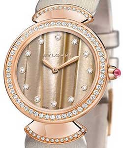 Diva's Dream 30mm in Rose Gold on Beige Satin Braclet with Natural Acetate Dial