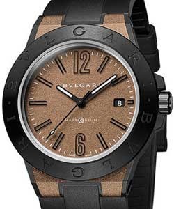 Diagono Magnesium 41mm in Magnesium and Peek on Black Rubber Strap with Brown Dial