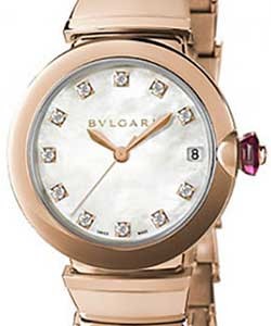 Lvcea 33 Automatic in Rose Gold on Rose Gold Bracelet with White Mother of Pearl Dial