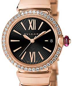 Lvcea in Pink Gold on Pink Gold Braclet with Black Opaline and Guilloche Soleil Treatment  Dial
