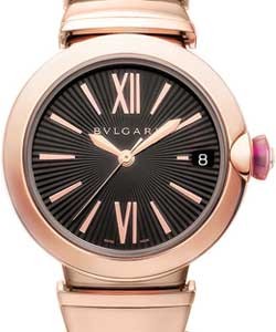Lvcea in Pink Gold on Pink Gold Braclet with Black Opaline and Guilloche Soleil Treatment  Dial