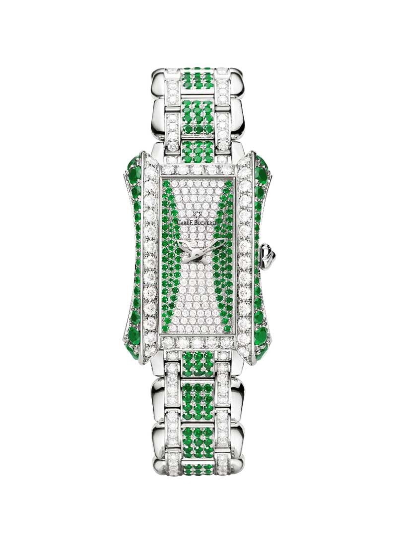 Carl F. Bucherer   Alacria Royal Limited Edition in White Gold with Emeralds Diamond Bezel
