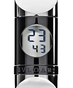 Ipno Digital Quartz in Steel and Ceramic Steel and Ceramic on Satin Black Strap with Digitial Black Dial (Small)