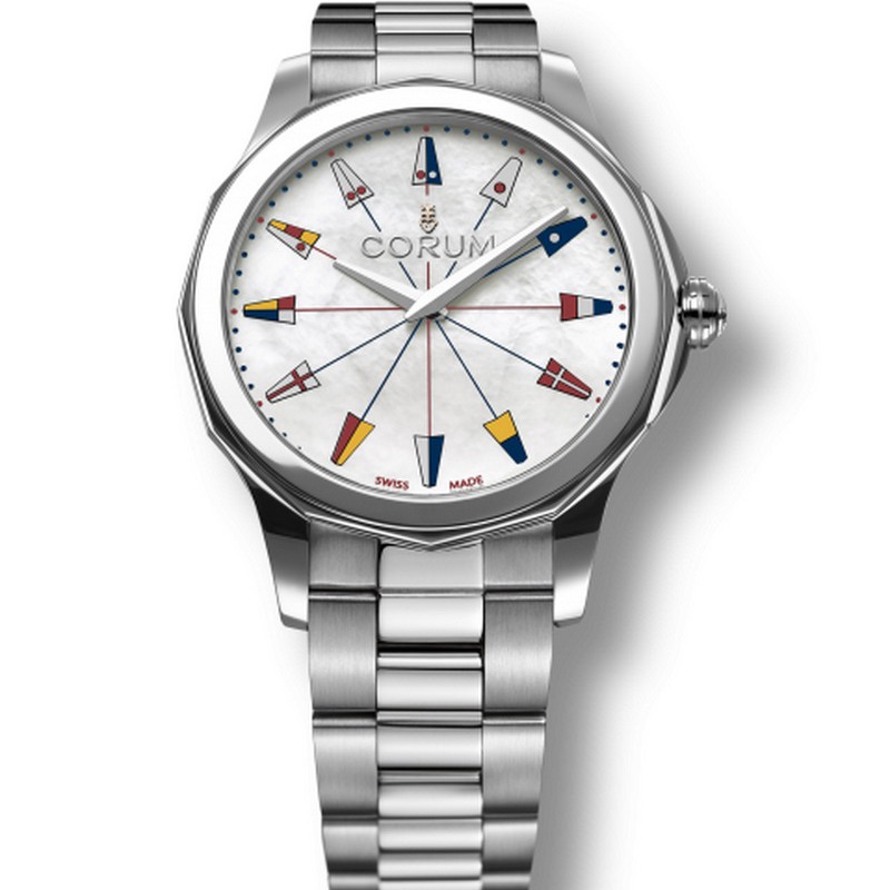 Admirals Cup Legend 38mm in Steel on Steel Bracelet with Mother of Pearl Dial