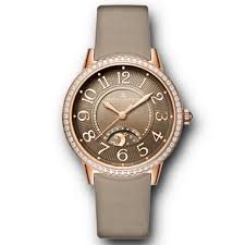 Rendez-Vous Night & Day in Rose Gold with Diamond Bezel  on Brown Satin Strap with Toffee Dial