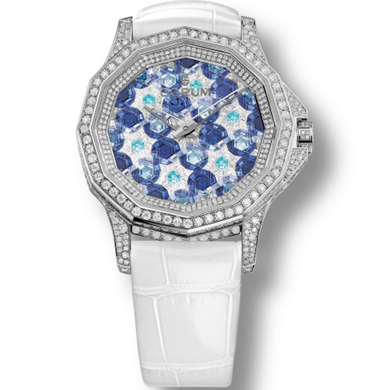 Admirals Cup Legend 38mm in White Gold Diamond Bezel on White Alligator Leather Strap with Diamond Pave Dial 