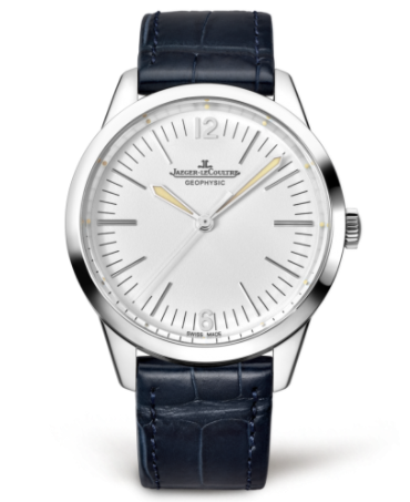 Geophysic 1958 38.5mm in Platinium On Alligator Leather Strap with White Dial