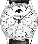 Master Grande Ultra Thin Perpetual Boutique in White Gold with Diamond Bezel On Black Alligator Leather Strap with Silver Dial