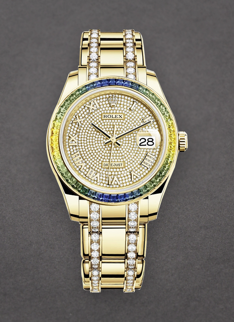 Pre-Owned Rolex Masterpiece - Yellow Gold Green Diamond Bezel