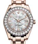 Rolex Oyster Perpetual Datejust Pearlmaster in Rose Gold with Diamond Bezel on Pearmaster Bracelet with MOP Diamond Dial