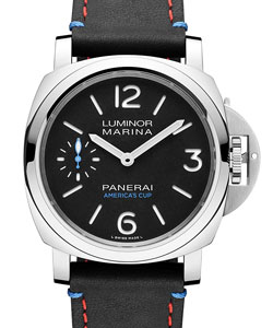 PAM 724 - Luminor Marina Oracle Team Acciaio in Steel on Black Calfskin Leather Strap with Black Dial