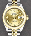 Ladies 2-Tone Datejust 28mm on Jubilee Bracelet with Champagne Roman Dial