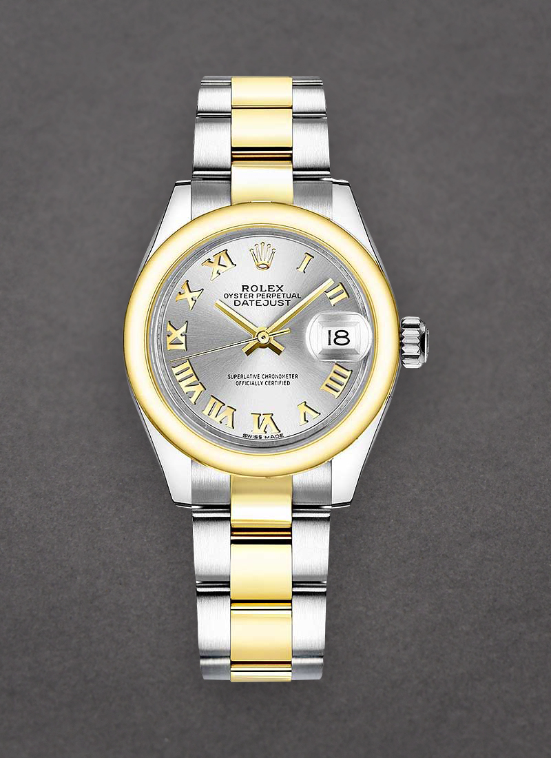 Rolex Unworn Datejust 28mm Ladies in Steel with Yellow Gold Smooth Bezel