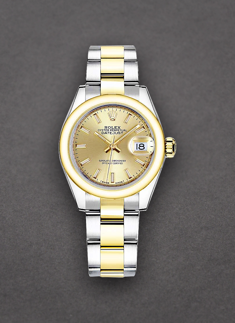 Rolex Unworn Datejust 28mm in Yellow Gold with Domed Bezel