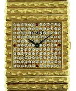 Polo in Yellow Gold  on Yellow Gold Diamond Ruby Bracelet with Diamond Pave Dial