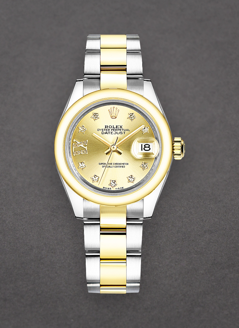 Rolex Unworn Datejust 28mm in Yellow Gold with Smooth Bezel