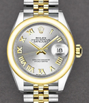2-Tone Ladies Datejust 28mm on Bracelet with Silver Roman Dial