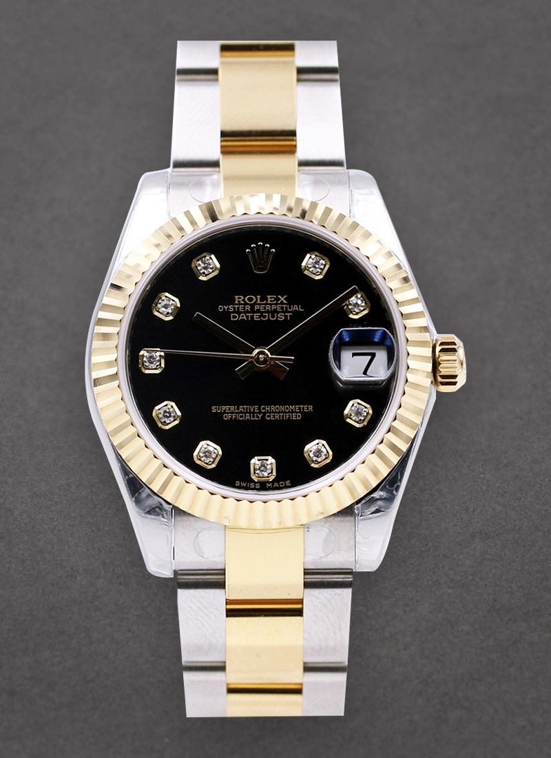 Rolex Unworn Datejust 31mm in Steel with Yellow Gold Fluted Bezel