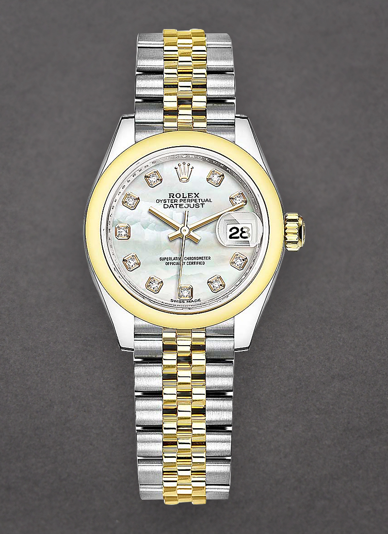 Rolex Unworn Datejust 28mm Automatic in Steel with Yellow Gold Smooth Bezel