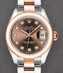 2-Tone Datejust 28mm on 2- Tone Oyster Bracelet with Chocolate Diamond Dial