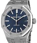 Royal Oak 37mm Automatic in Steel on Steel Bracelet with Blue Dial