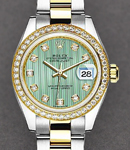 Datejust 28mm Automatic in Steel with Yellow Gold Diamond Bezel on  Oyster Bracelet with Mint Green Diamond Dial