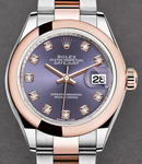 2-Tone Datejust 28mm on 2-Tone Oyster Bracelet with Purple Diamond Dial