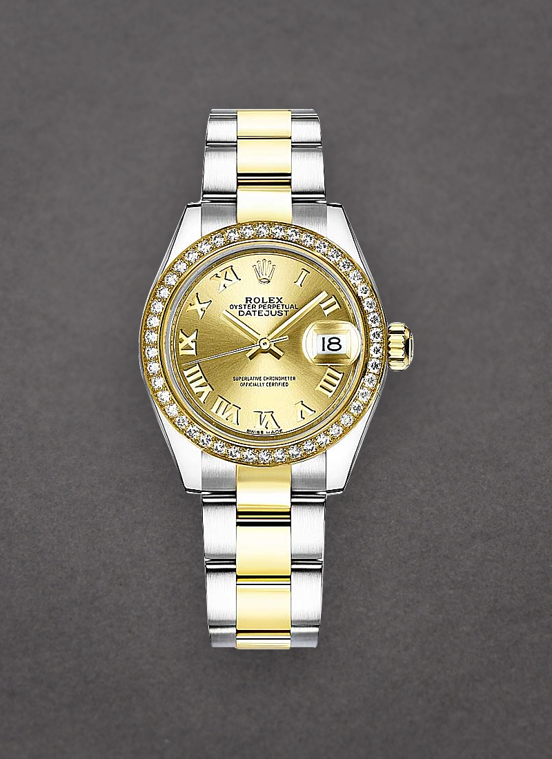 Rolex Unworn Rolex Datejust 28mm in Yellow Gold with Diamond Bezel