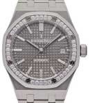 Royal Oak 37mm in Steel with Diamond Bezel on Steel Bracelet with Grey Dial