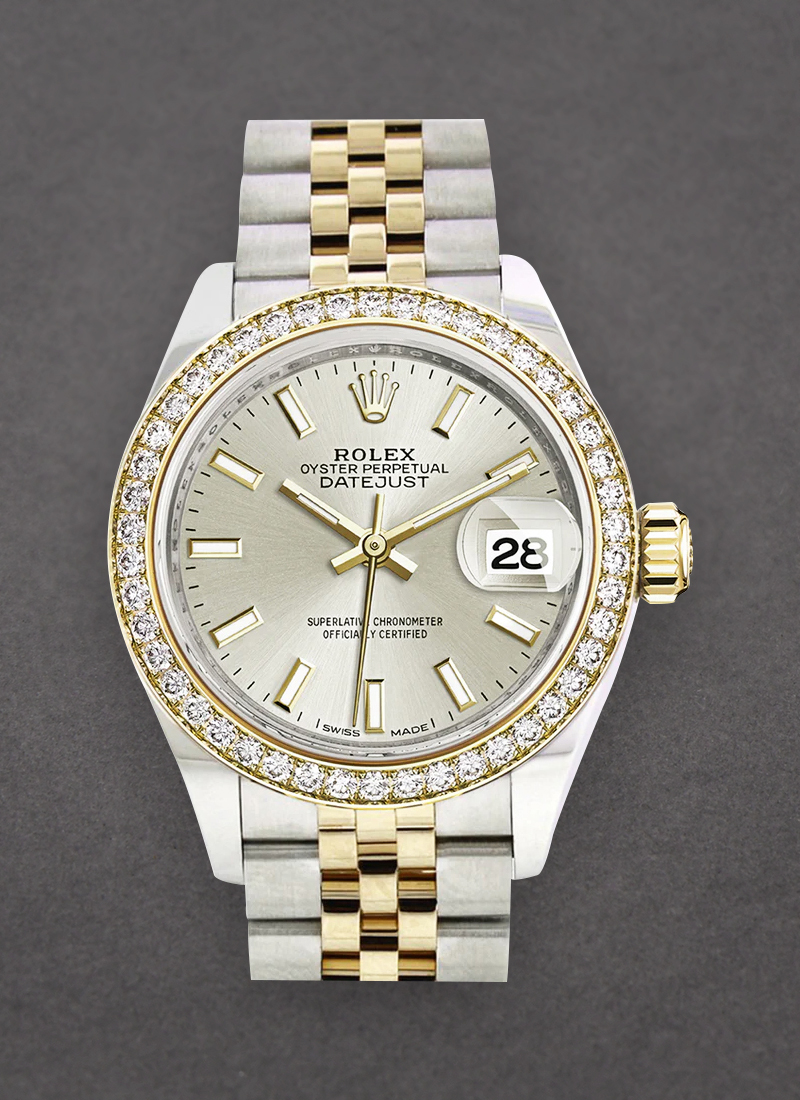 Rolex Unworn Datejust 28mm in Yellow Gold with Diamond Bezel