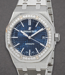 Royal Oak 37mm with Steel with Diamond Bezel on Steel Bracelet with Blue Dial