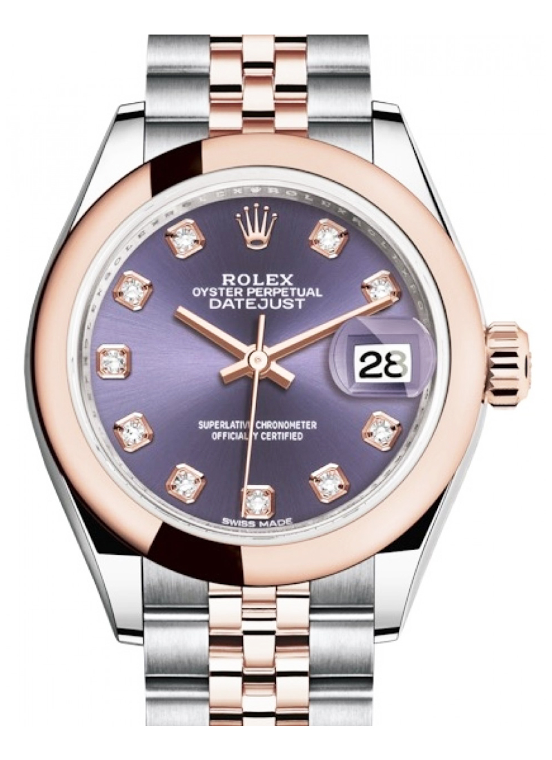 Rolex Unworn Datejust 28mm Automatic in Steel with Rose Gold Bezel