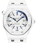 Royal Oak Offshore Diver 42mm in Steel on White Rubber Strap with White Dial