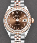 Datejust 28mm Automatic Steel and Rose Gold with Diamond Bezel On Steel and Rose Gold Jubilee Bracelet  with Chocolate Roman Dial