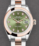 2-Tone Datejust 28mm on Oyster Bracelet with Olive Green Diamond Dial