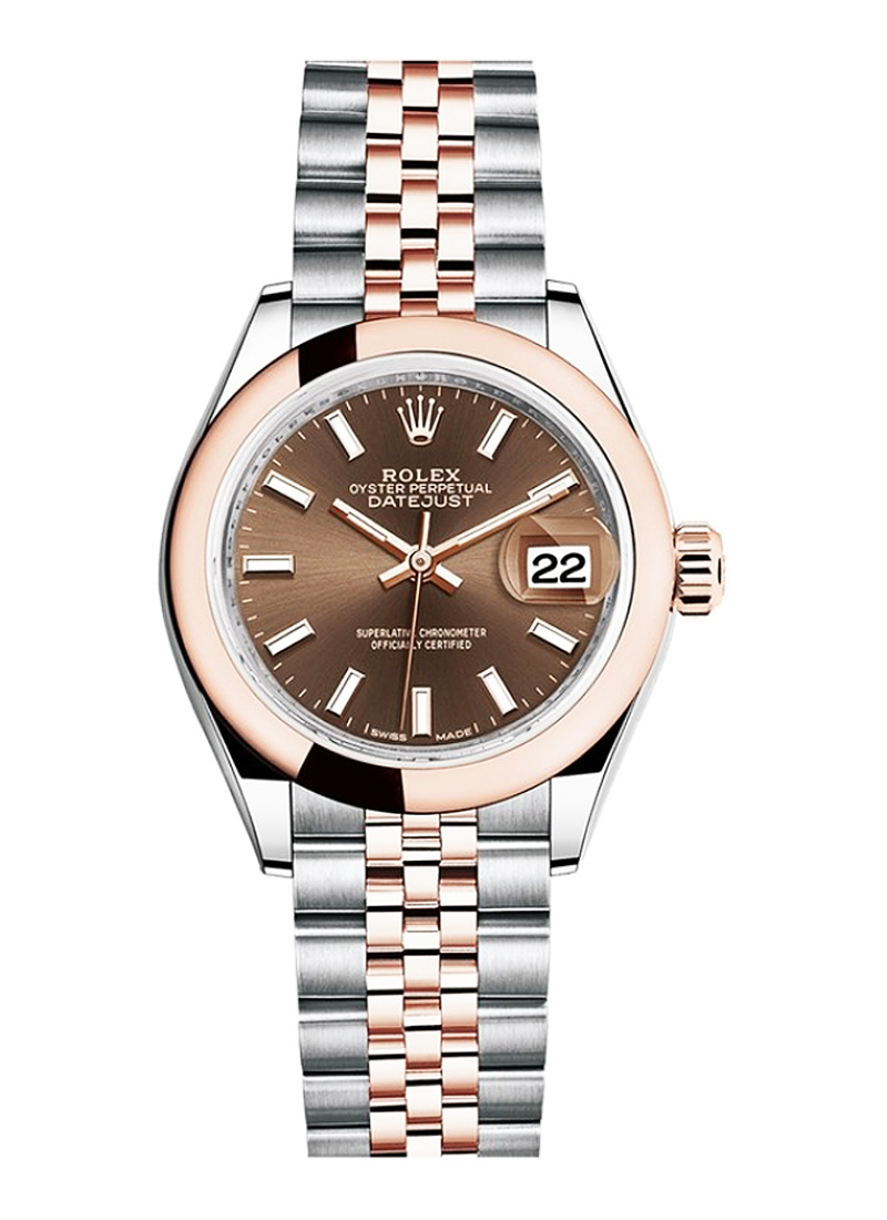 Rolex Unworn Datejust 28mm Automatic in Steel with Rose Gold Bezel