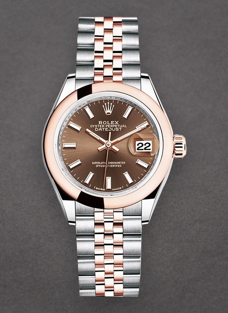 Rolex Unworn Datejust 28mm Automatic in Steel with Rose Gold Bezel