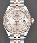 Datejust 28mm Steel and Rose Gold with Diamond Bezel On Steel and Rose Gold Jubilee Bracelet  with Sundust Roman Dial