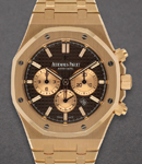 Royal Oak 41mm Chronograph in Rose Gold on Rose Gold  Bracelet with Brown Dial with Gold Subs