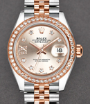 Datejust 28mm Steel and Rose Gold with Diamond Bezel On Steel and Rose Gold Jubilee Bracelet with Sundust IX Diamond Roman Dial