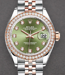 Datejust 28mm Steel and Rose Gold with Diamond Bezel On Steel and Rose Gold Jubilee Bracelet  with Olive Green Diamond Dial