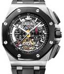 Royal Oak Offshore Tourbillon Chronograph in Titanium On Black Rubber Strap with Skeleton Dial