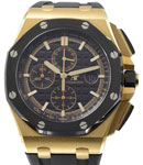 Royal Oak Offshore Chronograph in Rose Gold with Black Ceramic Bezel on Black Rubber Strap with Black Dial