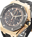 Royal Oak Offshore Chronograph in Rose Gold with Black Ceramic Bezel on Black Rubber Strap with Black Dial