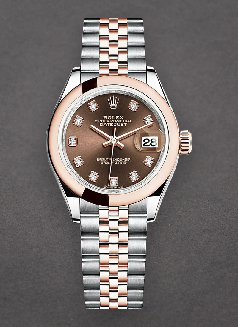 Rolex Unworn Datejust 28mm Automatic in Steel with Rose Gold