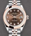 Datejust 28mm Automatic in Steel with Rose Gold on Steel and Rose Gold Jubilee Bracelet with Chocolate Diamond Dial