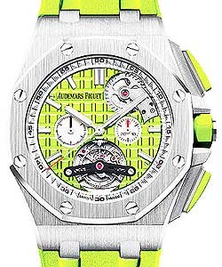 Royal Oak Offshore Tourbillon Chronograph in Steel - Limited to only 3 pieces On Green Rubber Strap with Green Dial 