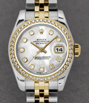 Datejust 26mm Ladies in Steel with Yellow Gold with Diamond Bezel on Jubilee Bracelet with White MOP Diamond Dial