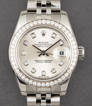 Datejust 26mm in Steel with Diamond Bezel on Jubilee Bracelet with Silver Diamond  Dial