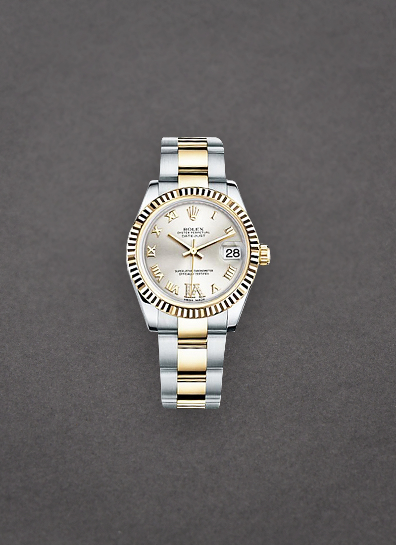 Rolex Unworn Mid Size Datejust 31mm in Steel with Yellow Gold Fluted Bezel